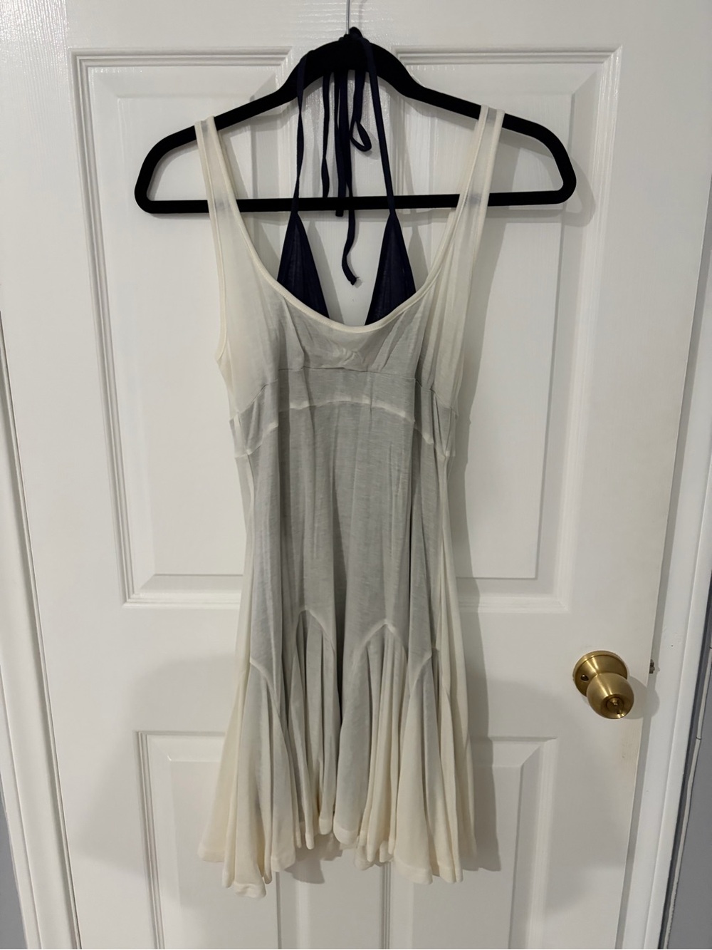 Women's Cream Flowy Mini Dress